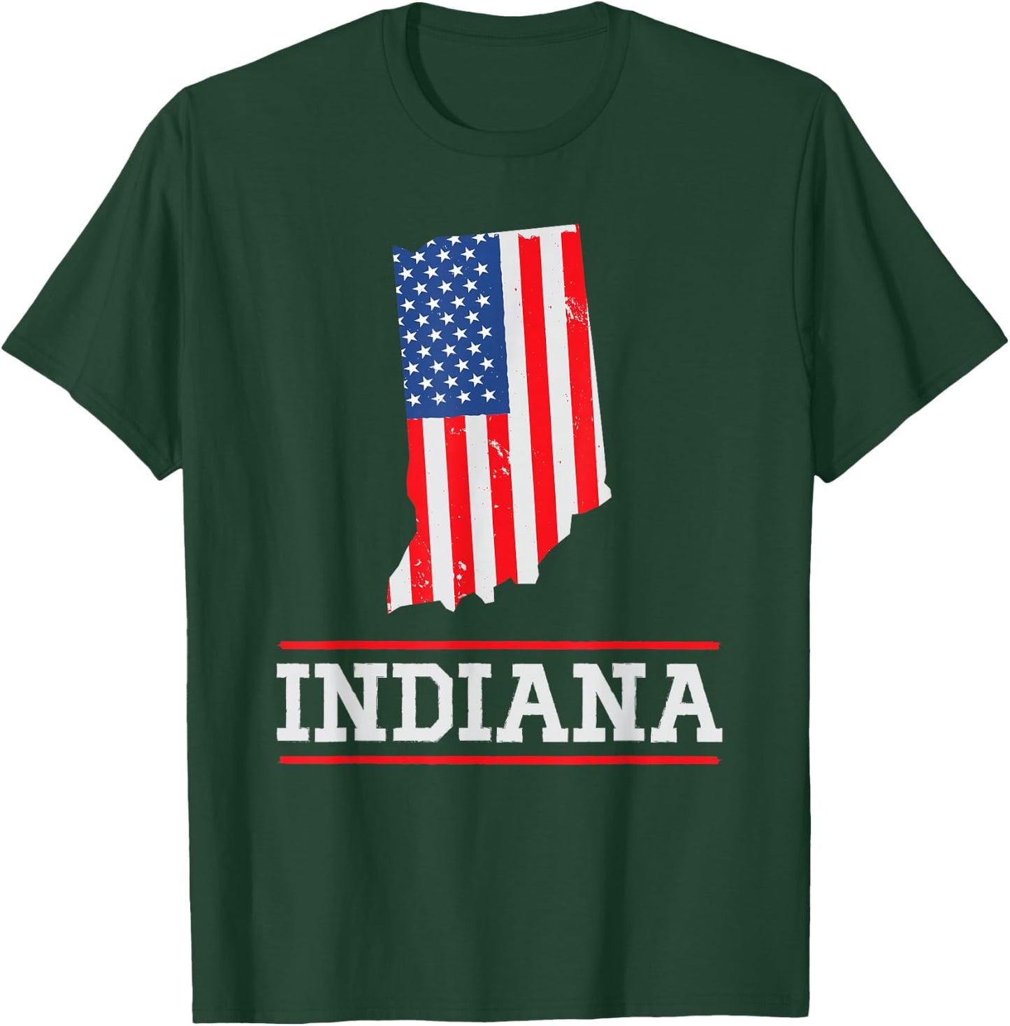 Indiana US Flag - US State Silhouette Indiana Souvenir T-Shirt - T-Shirt | Forest