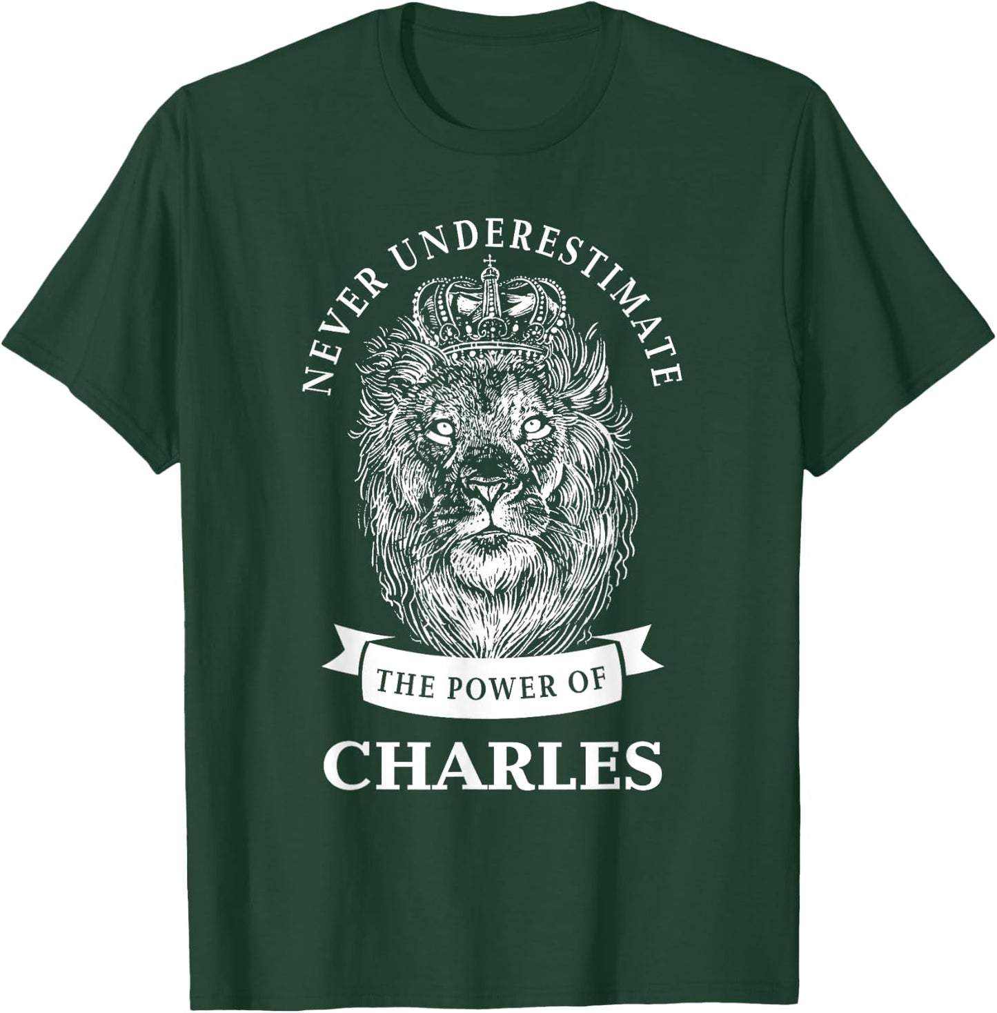 Charles Gift Name Lion T-Shirt - T-Shirt | Forest
