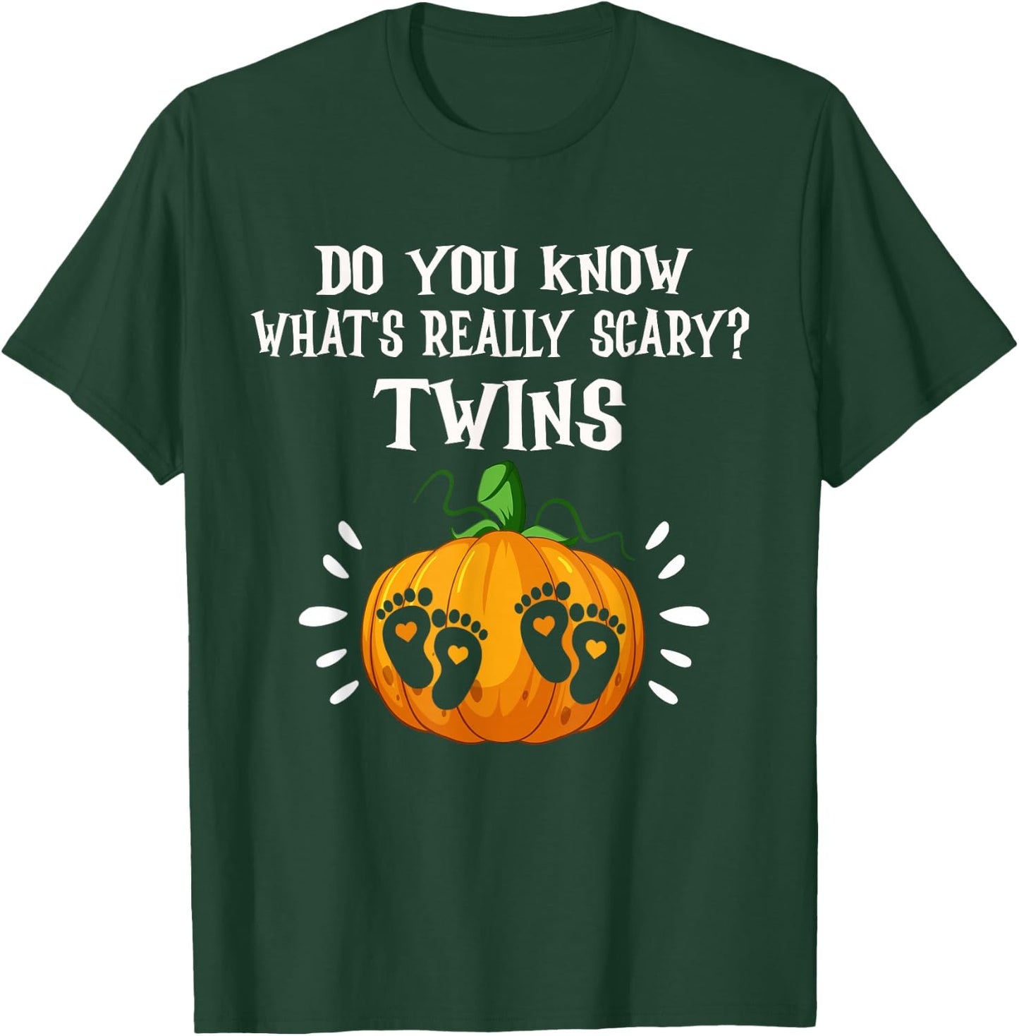 Pregnant Halloween Twins Costumes for Pregnant Women Twins T-Shirt - T-Shirt | Forest