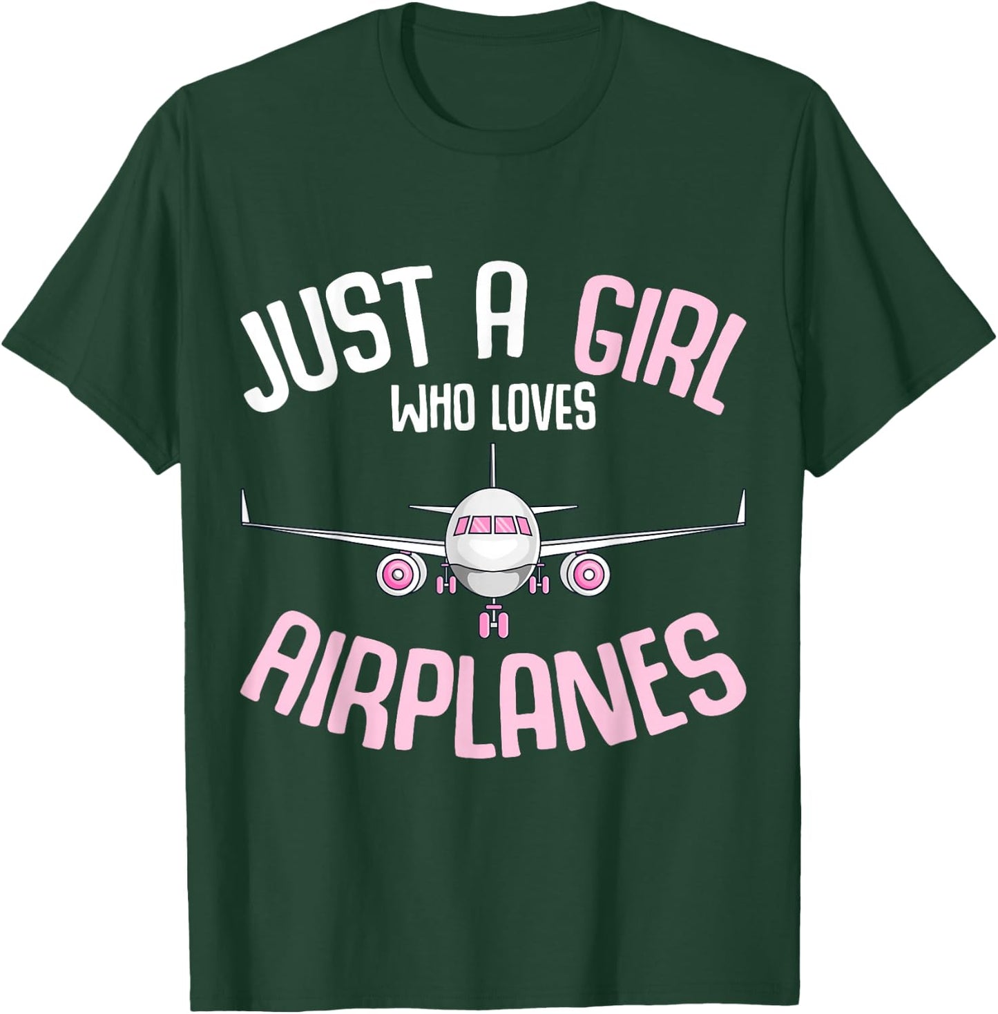 Just a Girl who Loves Airplanes Plane Pilot Girls Kids T-Shirt - T-Shirt | Forest