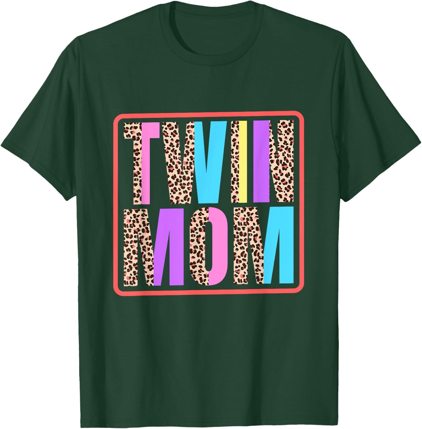 Twin Mom, Mother of Twins Leopard Print and Twins mom T-Shirt - T-Shirt | Forest