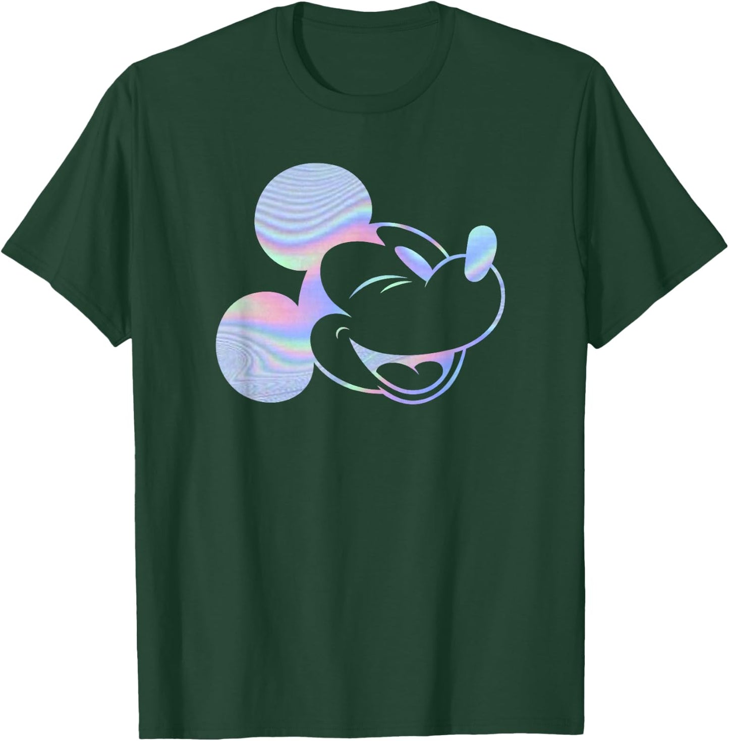 Disney Mickey Classic Holographic Mickey Wink Face T-Shirt - T-Shirt | Forest