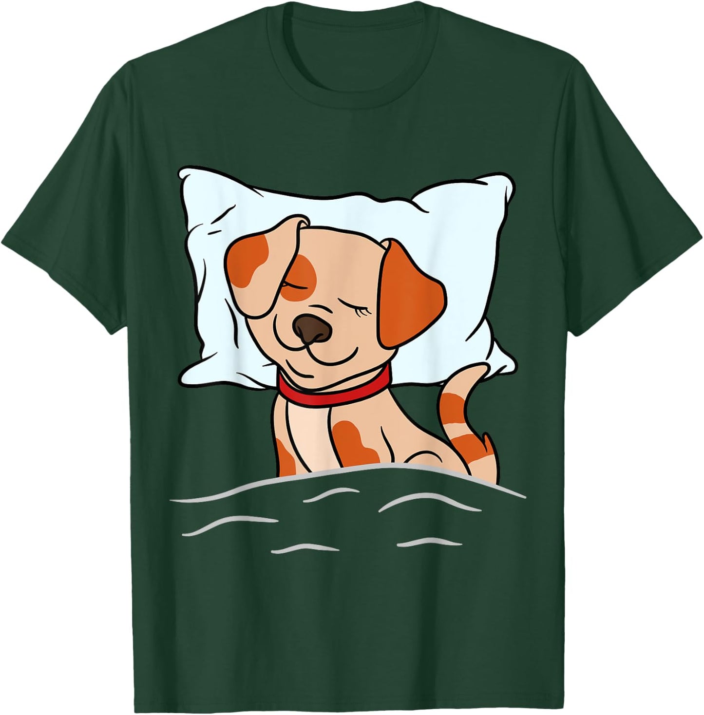 Sleeping Animals Pajama Nightgown Cute Sleeping Dog Women Girls Kids T-Shirt - T-Shirt | Forest