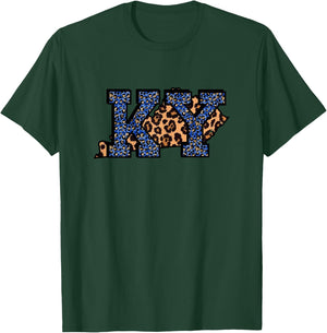 Kentucky Leopard Print KY Pride Kentucky Girl Cute State T-Shirt - T-Shirt | Forest