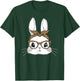 Women Easter Day Cute Bunny with Leopard Glasses T-Shirt - T-Shirt | Forest