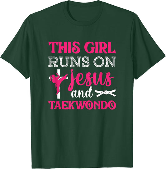 This Girl Jesus Taekwondo Woman Religion Karate T-Shirt - T-Shirt | Forest