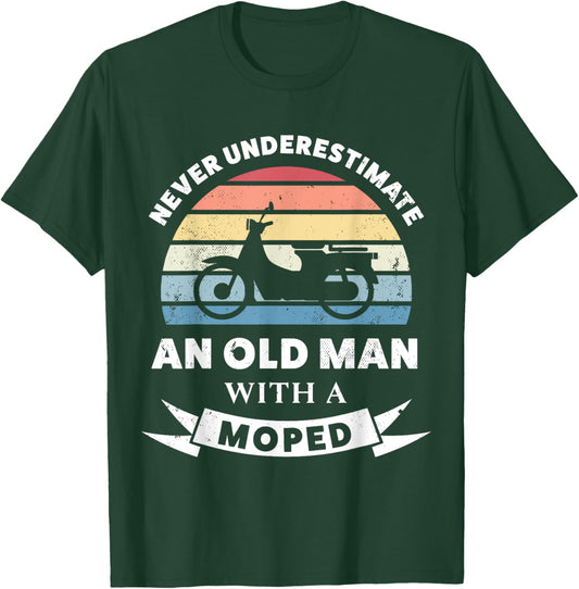Old Man with a Moped Funny Gift Dad T-Shirt - T-Shirt | Forest