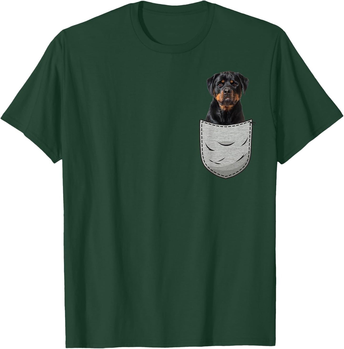 Rottweiler in The Chest Pocket for Dog Owners T-Shirt - T-Shirt | Forest