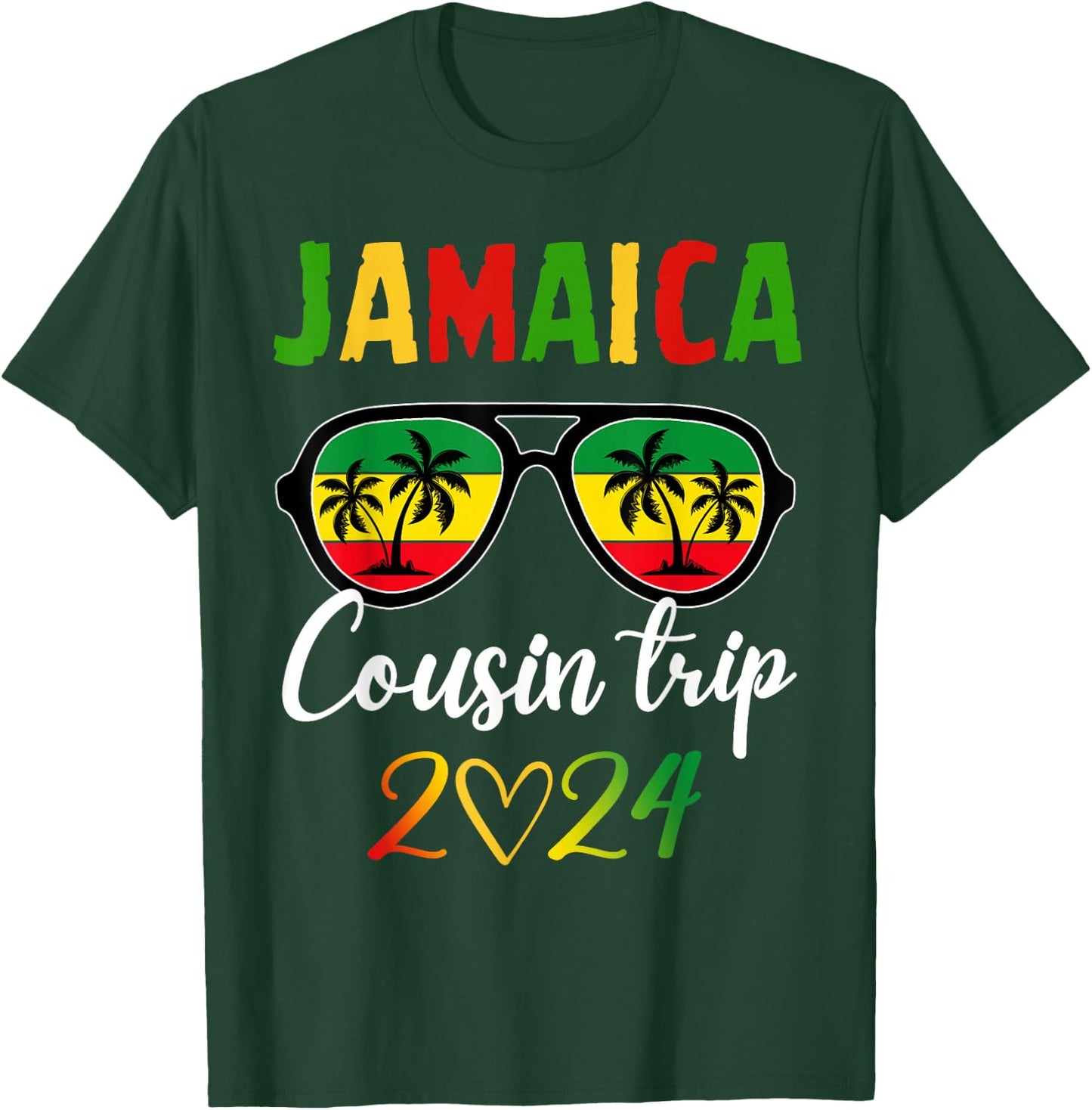 Jamaica Cousin Crew Trip 2024 Summer Vacation Matching Group T-Shirt - T-Shirt | Forest