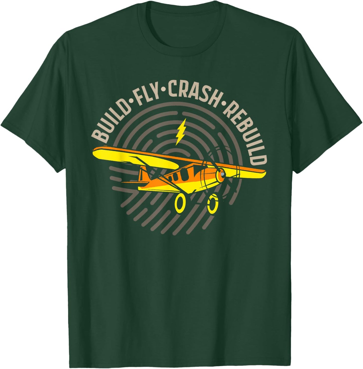 RC Plane - Model Aircraft - Build Fly Crash Rebuild T-Shirt - T-Shirt | Forest