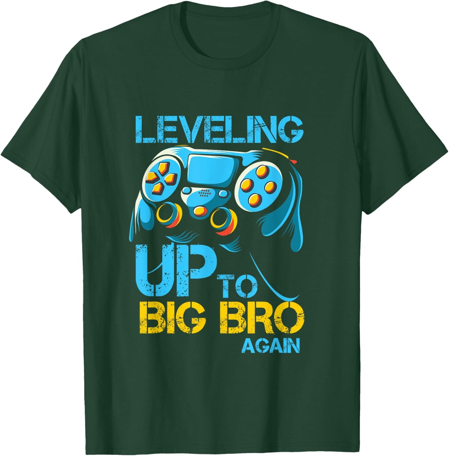 Leveling Up To Big Bro Again Gaming Lovers Vintage T-Shirt - T-Shirt | Forest