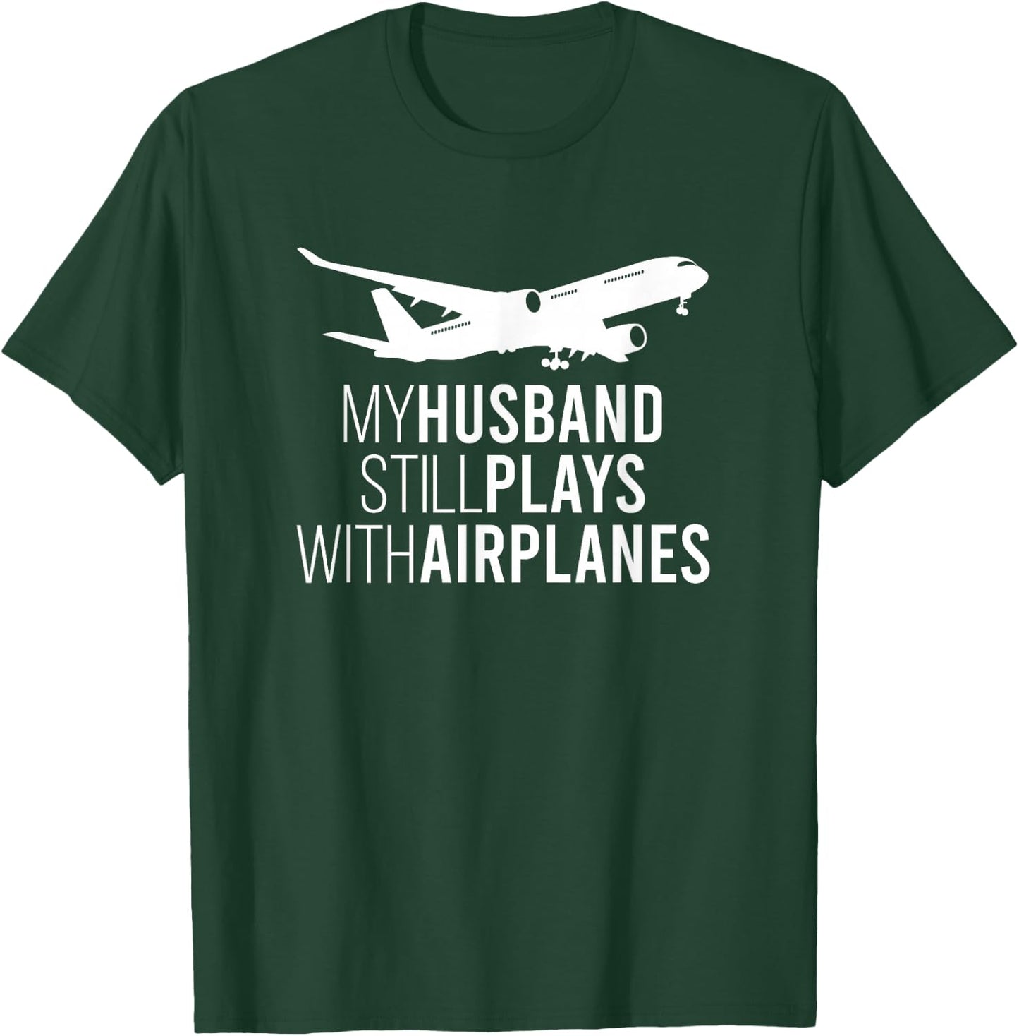 My Husband Pilot Wife Of A Pilot Wife Airplane Pilot Wife T-Shirt - T-Shirt | Forest