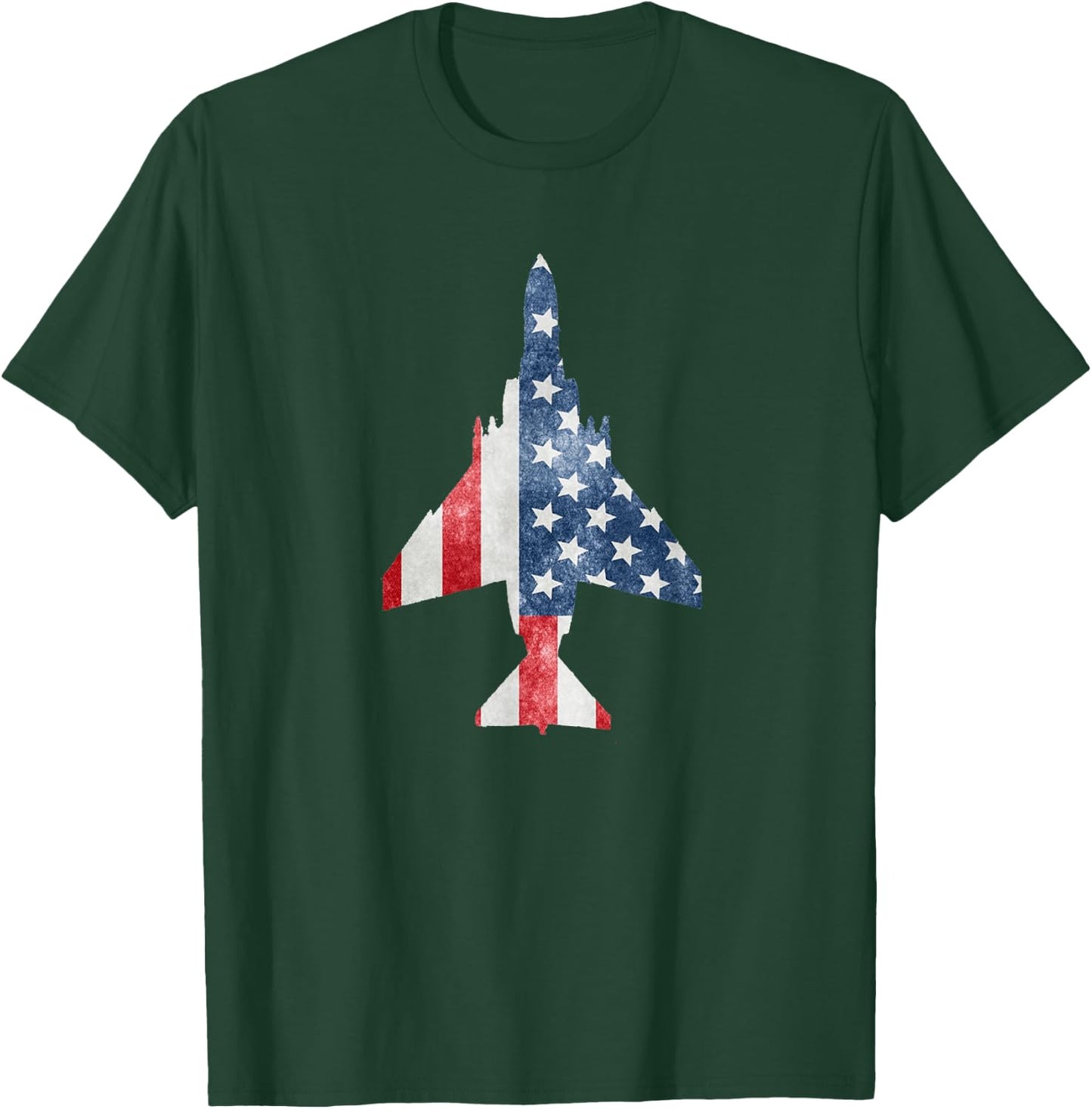 F-4 Phantom American Flag Military Aviation T-Shirt - T-Shirt | Forest
