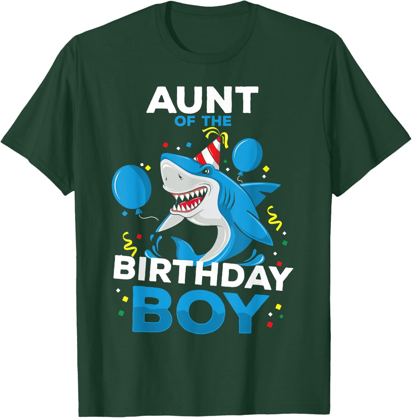 Aunt of The Birthday Boy Shark Ocean Theme Matching Family T-Shirt - T-Shirt | Forest