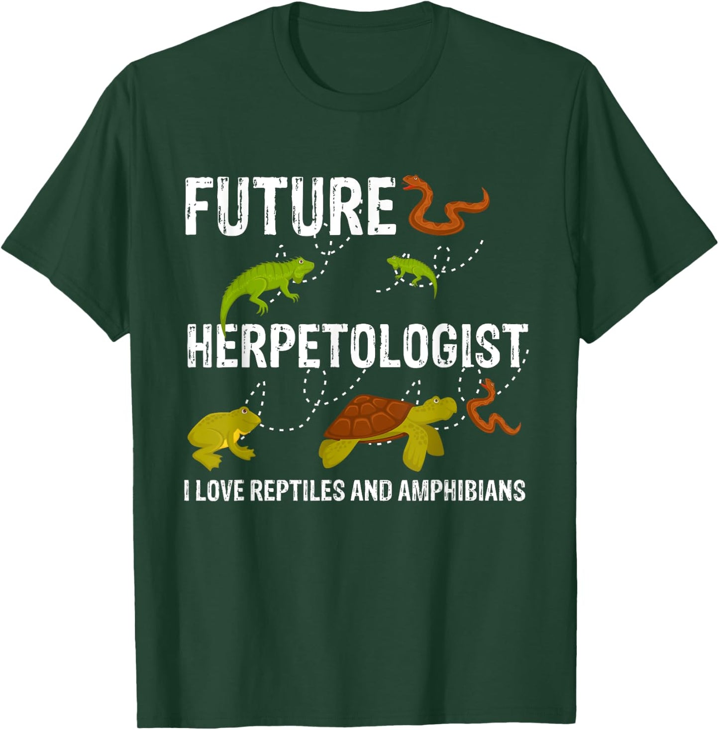 Kiting Surfing Boarder Apparel & Gift Collection Future Herpetologist Reptiles & Amphibians Biology Insects Adult Black Small Modern Animal Pattern Short Sleeve T-Shirt - T-Shirt | Forest