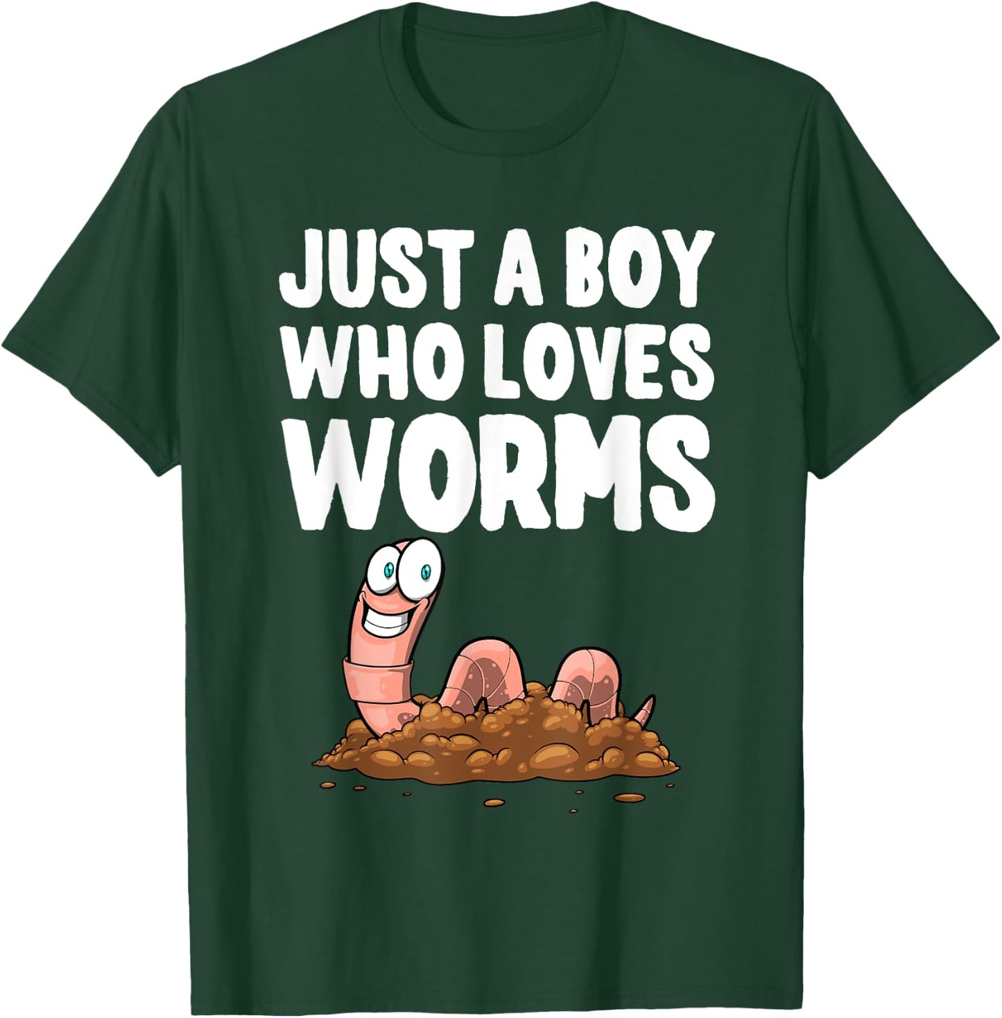 Cool Worm Gifts Love Worms Accessories & Stuff Boys Kids Worm Hunter Worm Farmer Composter T-Shirt - T-Shirt | Forest