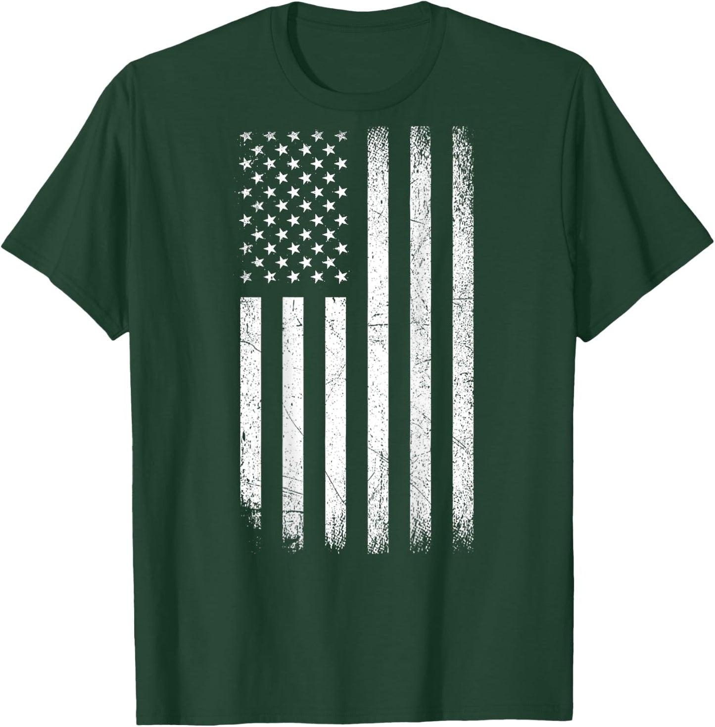 Vintage American Flag 4th Of July Patriotic Men (ON BACK) T-Shirt - T-Shirt | Forest
