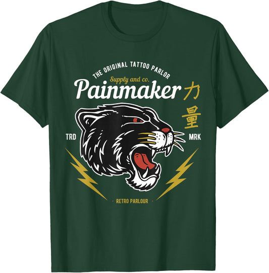 Retro Tattoo Parlor Oldschool Panther Head T-Shirt - T-Shirt | Forest