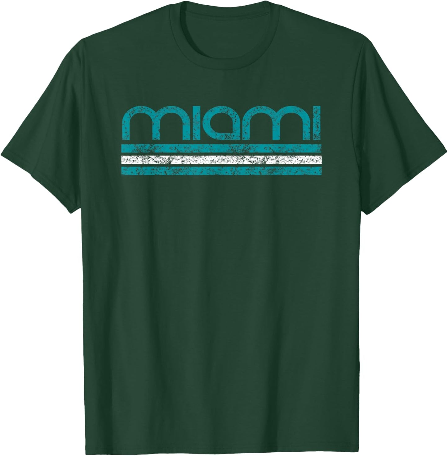 Miami Florida Retro Vintage Weathered T-Shirt - T-Shirt | Forest