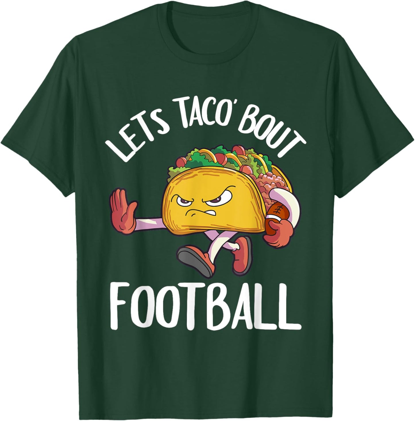 Funny American Football Shirt Kids Men Taco Lover Gift T-Shirt - T-Shirt | Forest