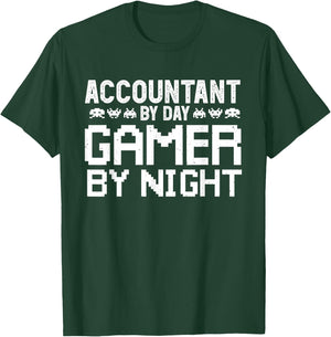 Gaming Accountant by Day Humor for Accounting Gamer T-Shirt - T-Shirt | Forest