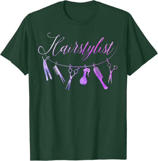 Love Hairstylist Hairdresser Hair Stylist Funny Men Women T-Shirt - T-Shirt | Forest