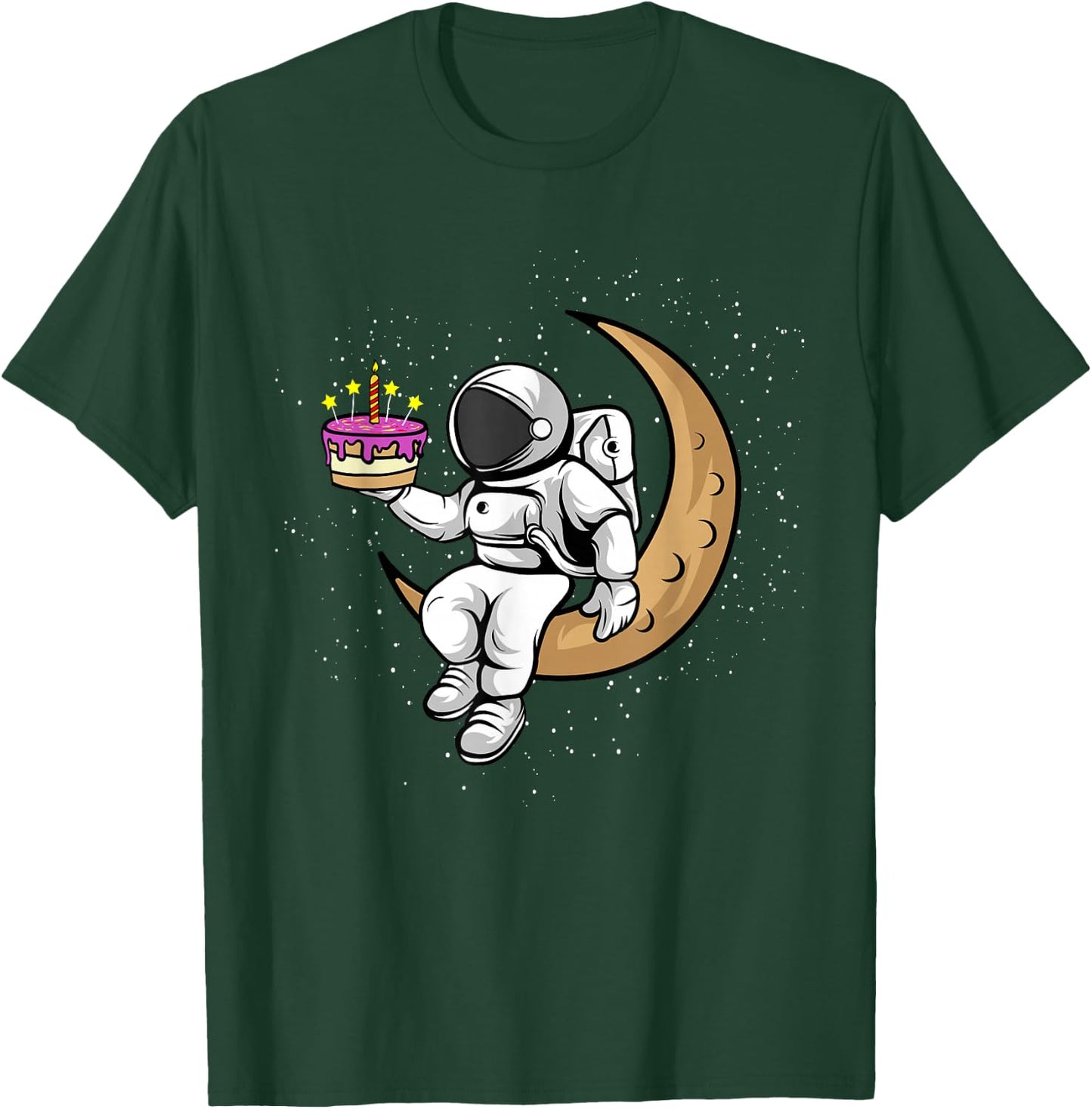 Birthday Cake Astronauts in Space - Astronaut has Birthday T-Shirt - T-Shirt | Forest