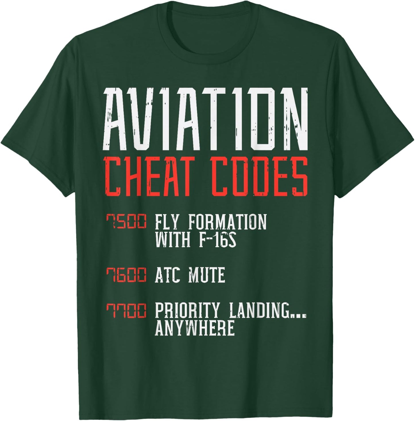 BoredKoalas Aviation Lovers Shirts Pilot Gifts Aviation Cheat Codes Funny Airplane Humor Pilot ATC Gift T-Shirt - T-Shirt | Forest