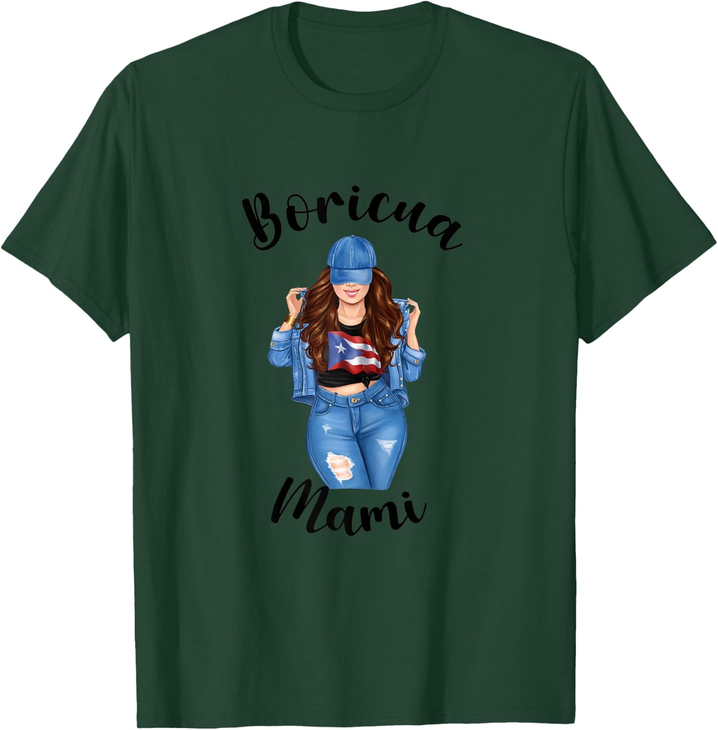 Boricua Mami Puerto Rican Pride Proud FLag Patriotic Women T-Shirt - T-Shirt | Forest