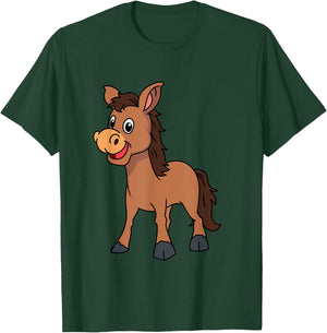 Cute Donkey Horse Pony Children Hoofed Animals Toddlers Child T-Shirt - T-Shirt | Forest