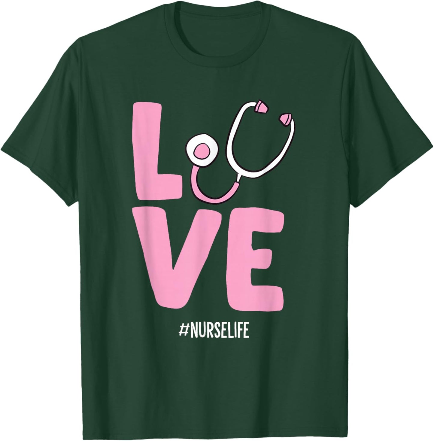 Stethoscope Nurse Funny Nurse T-Shirt - T-Shirt | Forest