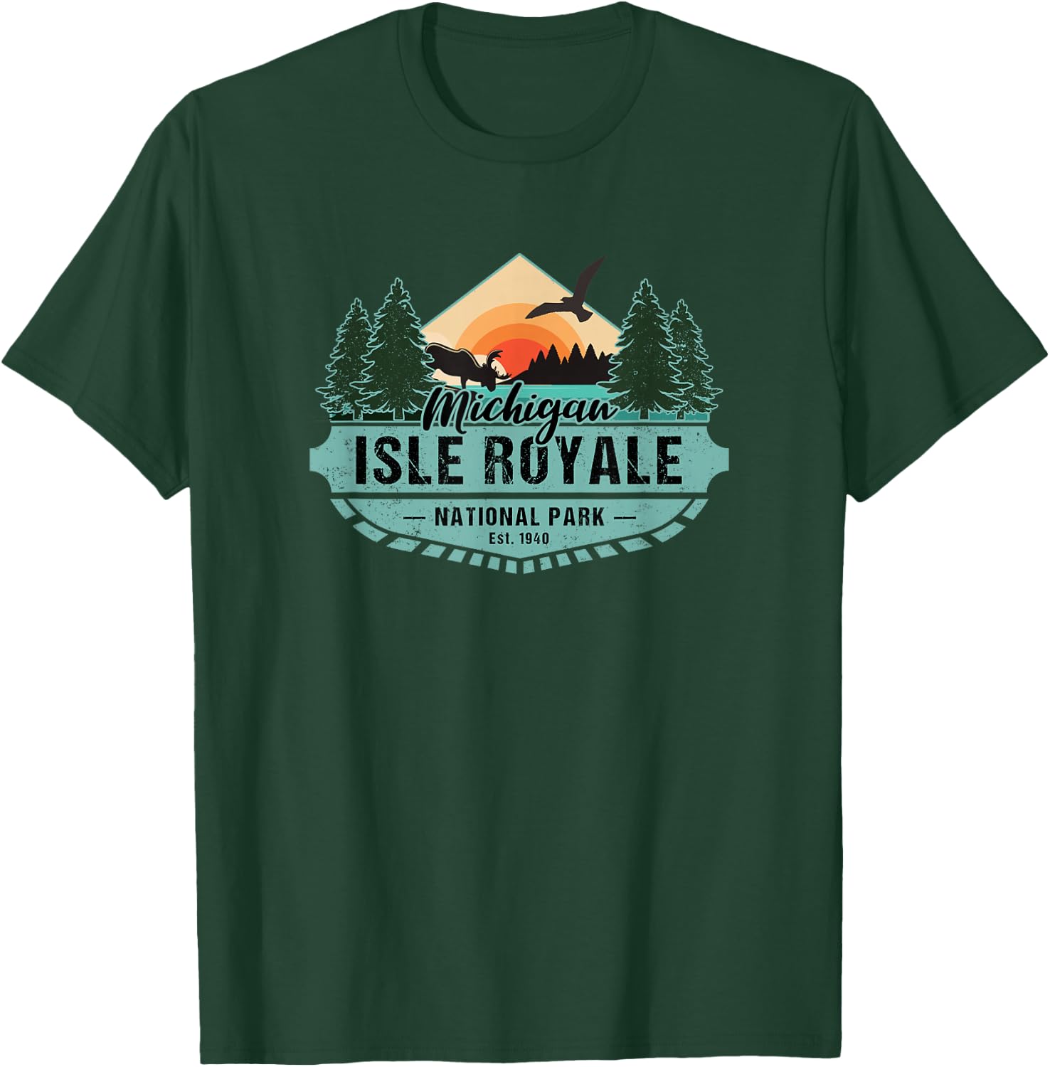Isle Royale National Park Michigan Hiking Vacation Souvenir T-Shirt - T-Shirt | Forest
