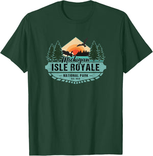 Isle Royale National Park Michigan Hiking Vacation Souvenir T-Shirt - T-Shirt | Forest