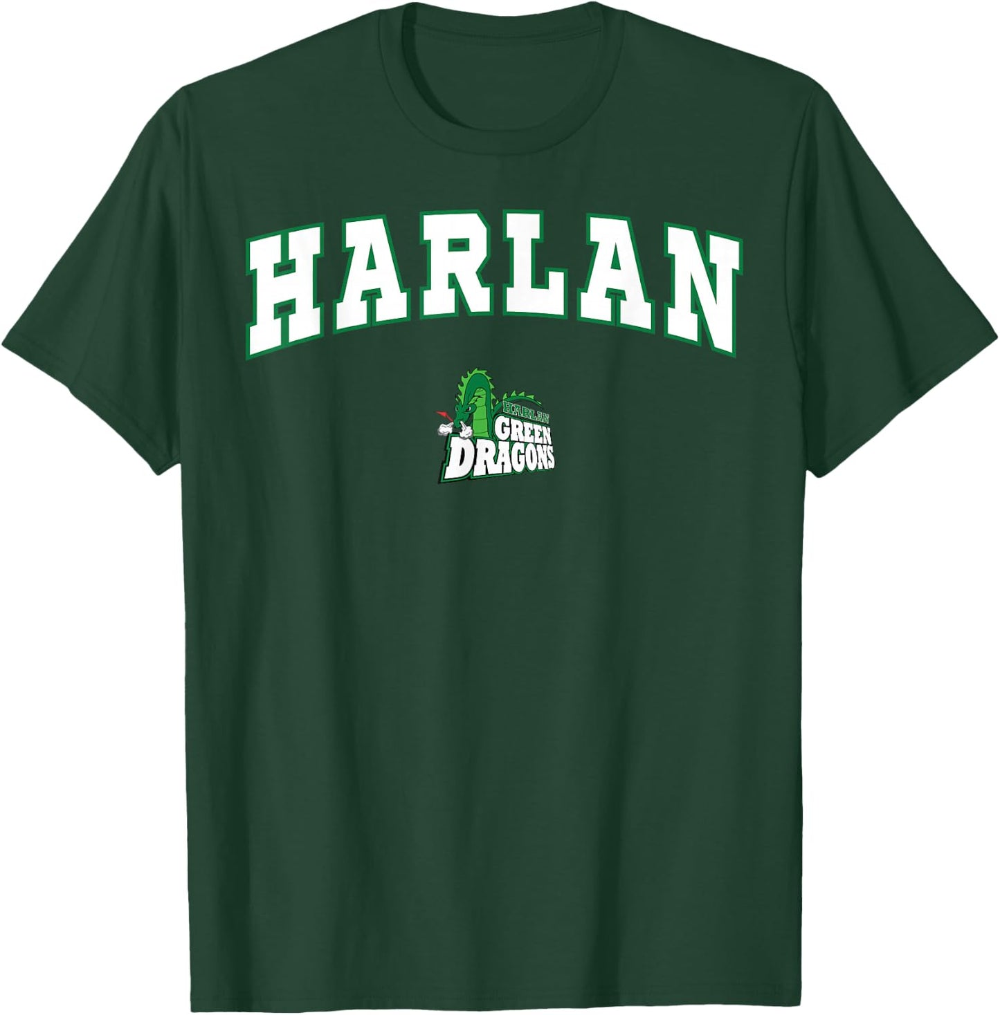 Harlan High School Green Dragons C2 T-Shirt - T-Shirt | Forest