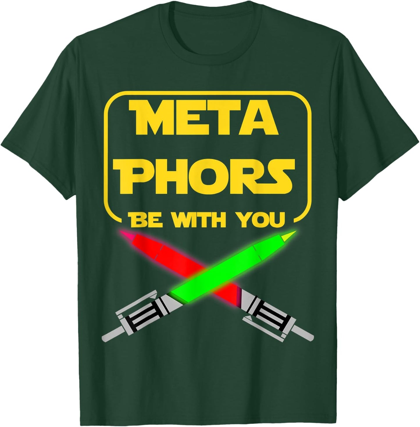 Nerdy Metaphors Be With You Science Fiction English Teacher Women Kids T-Shirt - T-Shirt | Forest