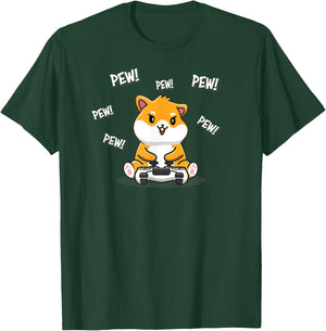 Funny Kawaii Kids Video Gamer Pew Meme Hamster Lover T-Shirt - T-Shirt | Forest
