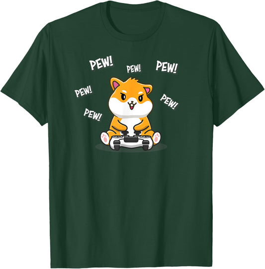 Funny Kawaii Kids Video Gamer Pew Meme Hamster Lover T-Shirt - T-Shirt | Forest