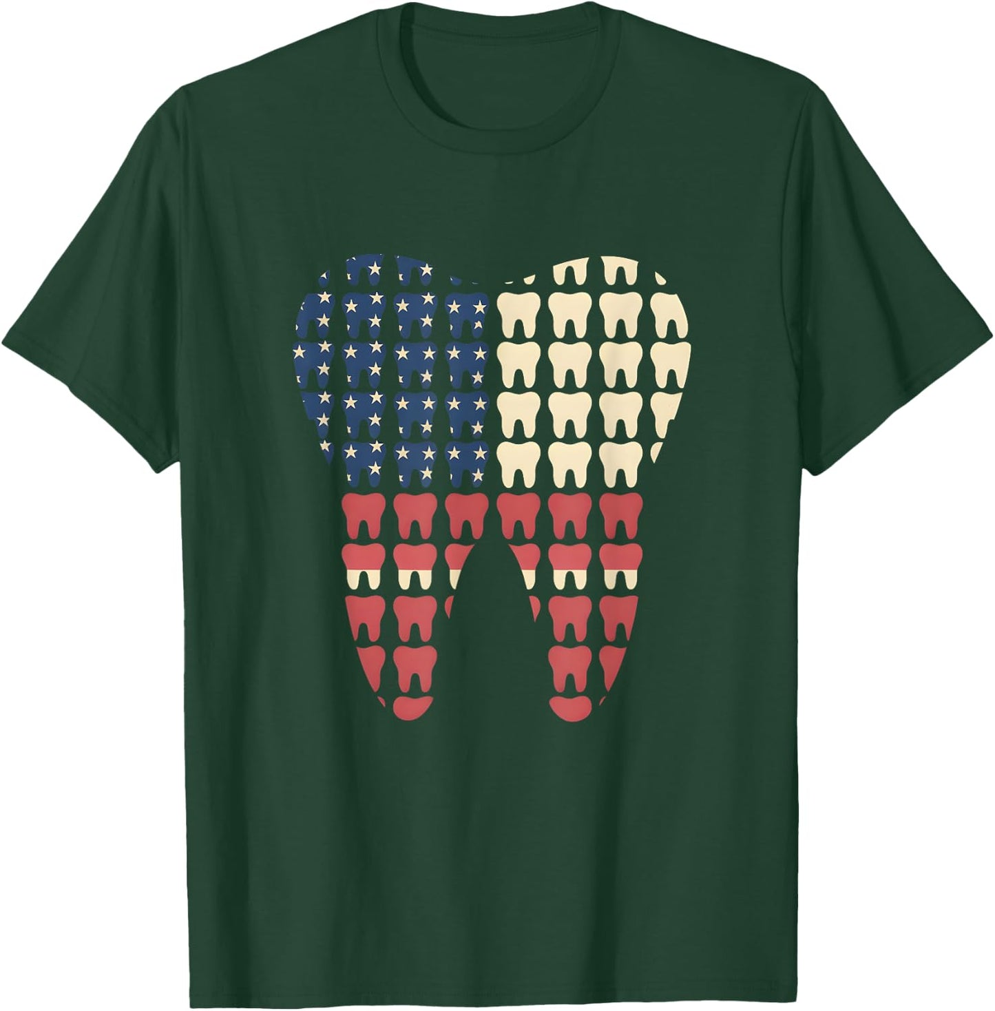 Patriotic Dental Hygienist Dentist 4th of July Celebration T-Shirt - T-Shirt | Forest