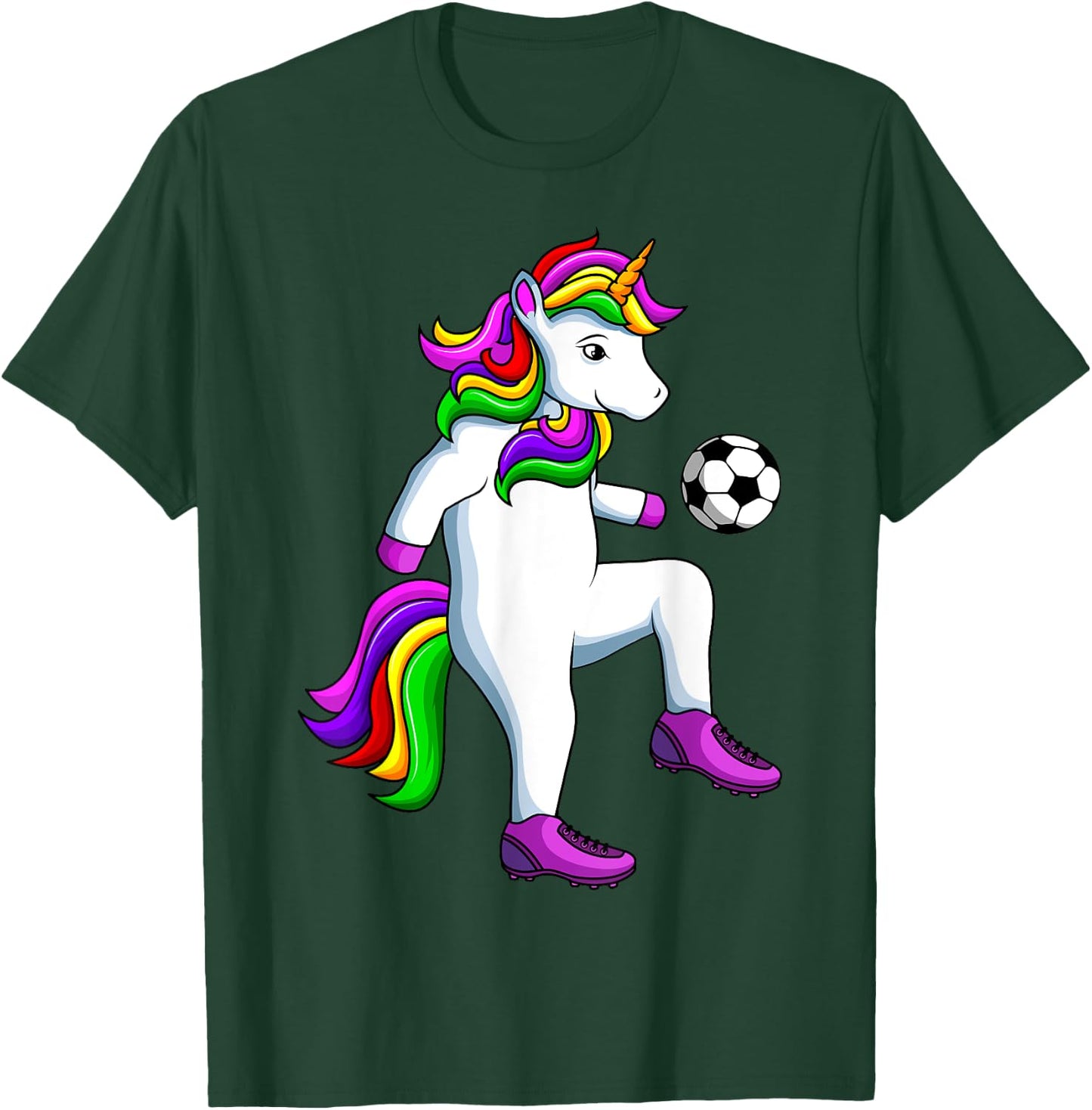 Soccer Girl Unicorn Youth Women Players T-Shirt - T-Shirt | Forest