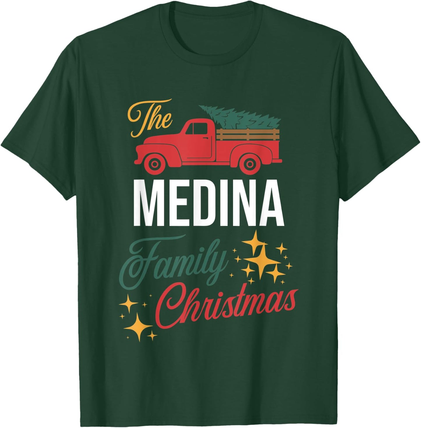 The Medina Family Christmas Matching Pajamas Group Gift T-Shirt - T-Shirt | Forest