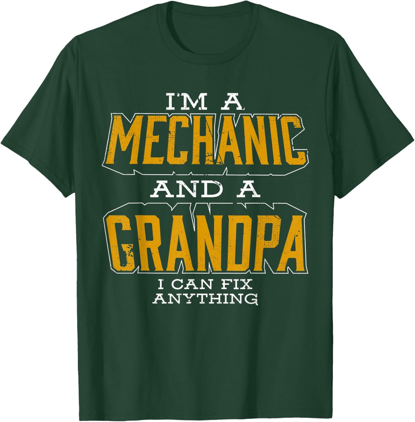 Im A Mechanic And A Grandpa Funny Aircraft Car Print T Shirt T-Shirt - T-Shirt | Forest