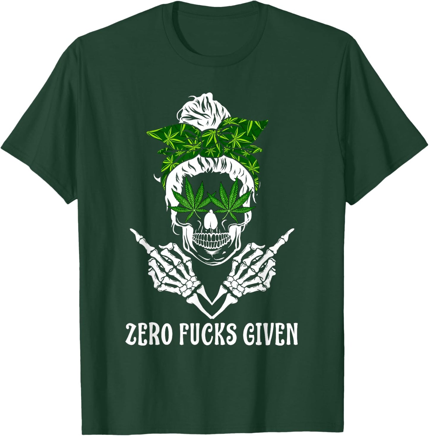 Men Women Weed Skull Cannabis Marijuana 420 THC Weed Lover T-Shirt - T-Shirt | Forest