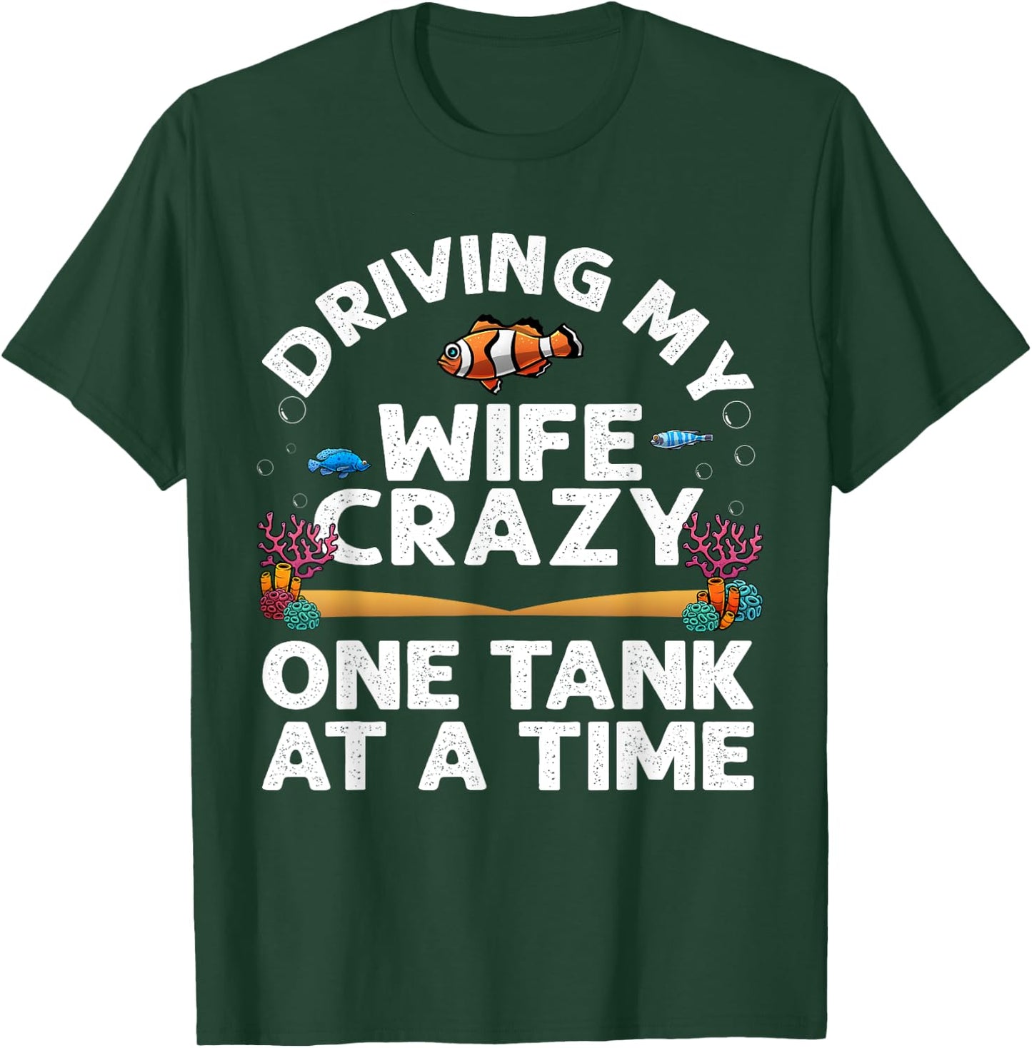 Funny Aquarium Designs Men Dad Husband Fish Tank Fishkeeping T-Shirt - T-Shirt | Forest