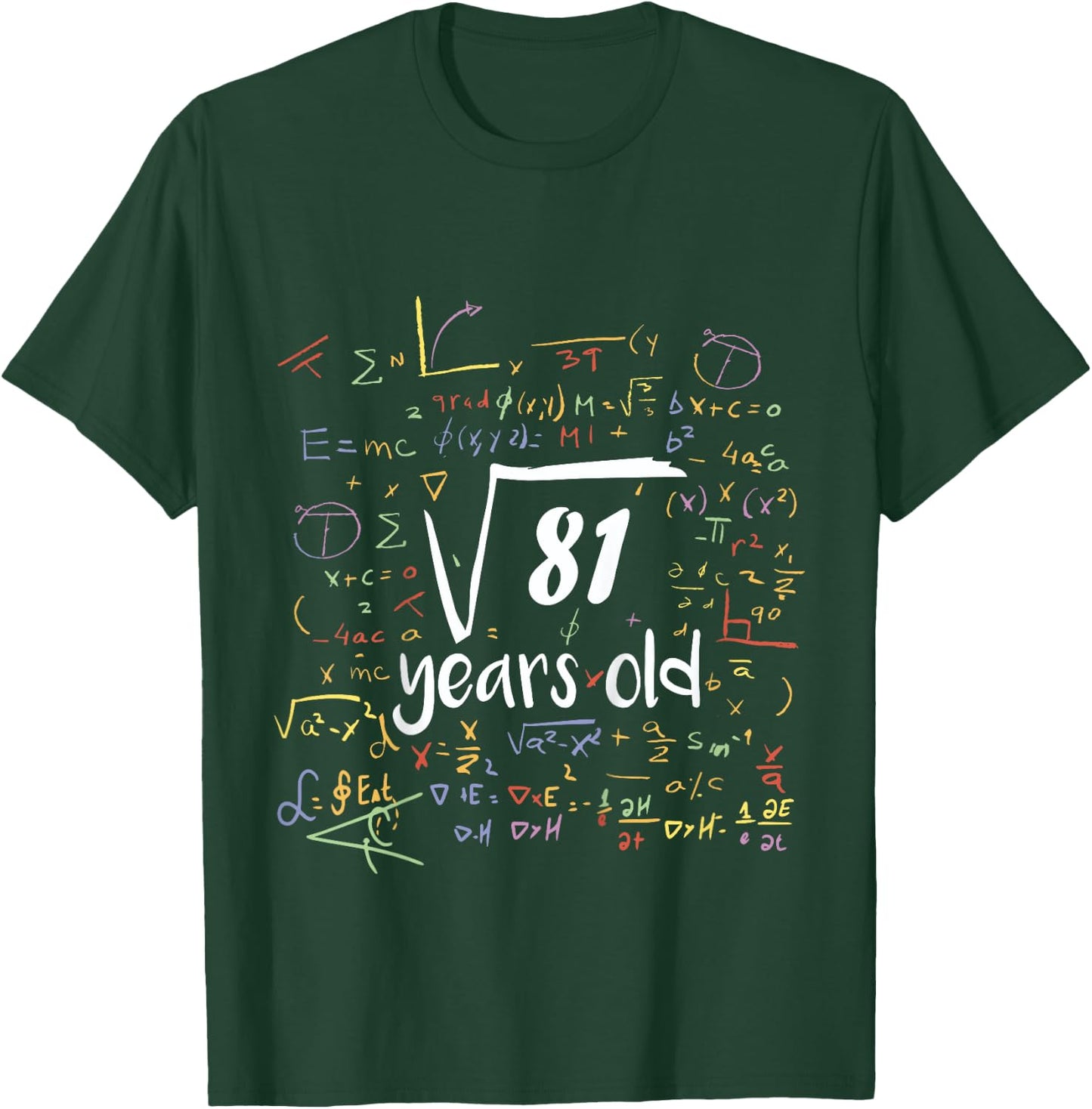 Square Root Of 81 - 9th Birthday 9 Year Old Math Bday T-Shirt - T-Shirt | Forest