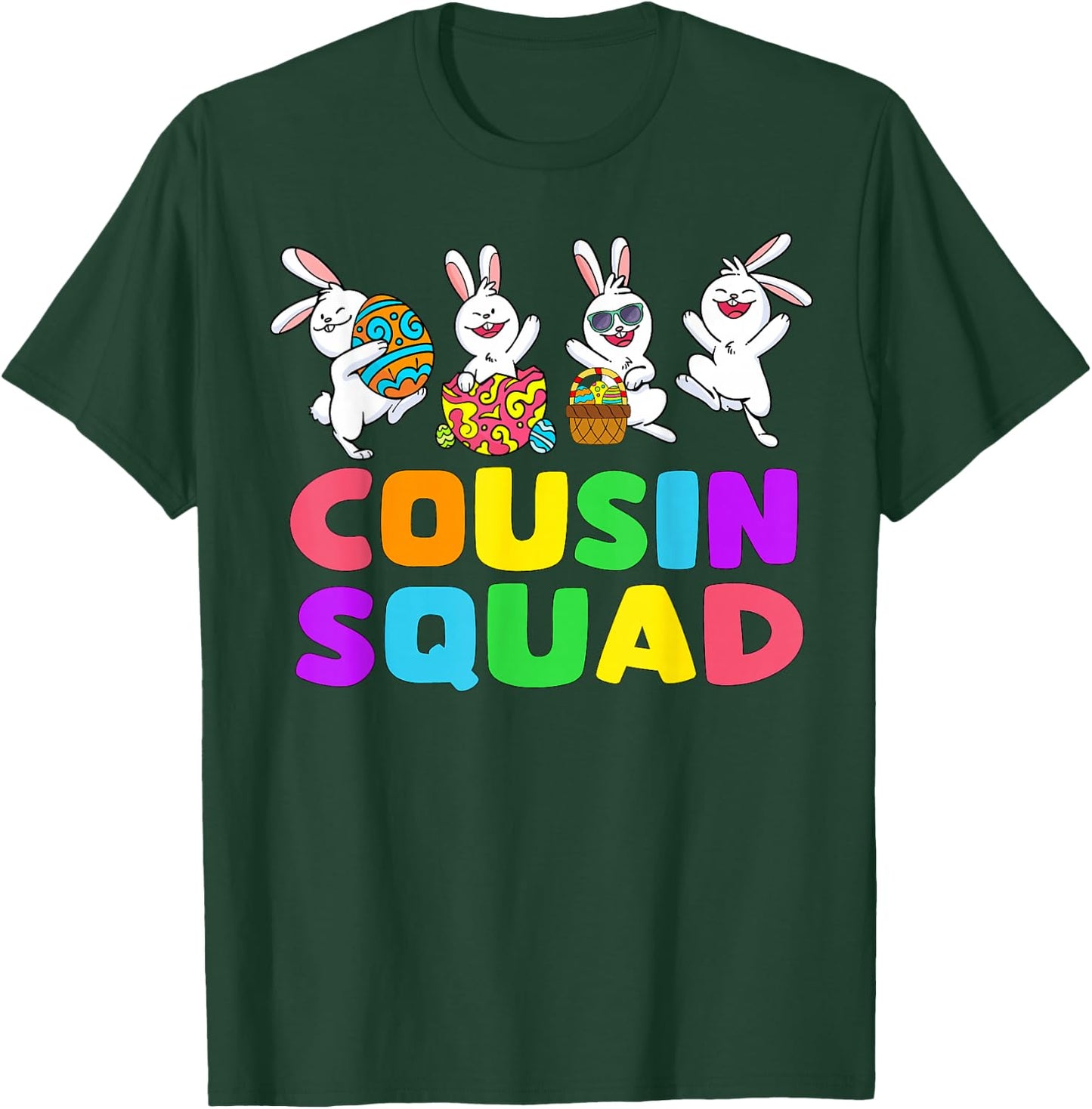 Easter Cousin Crew Squad Boys Cute Rabbits Easter Bunny Eggs T-Shirt - T-Shirt | Forest