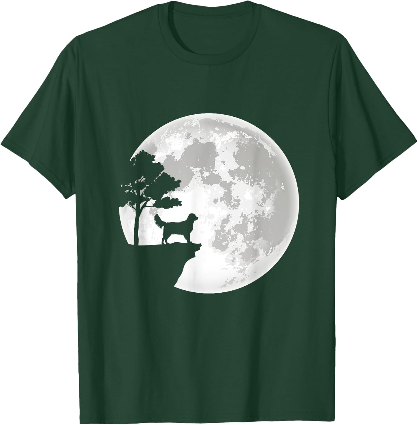Golden Retriever Moon Halloween Costume Apparel T-Shirt - T-Shirt | Forest