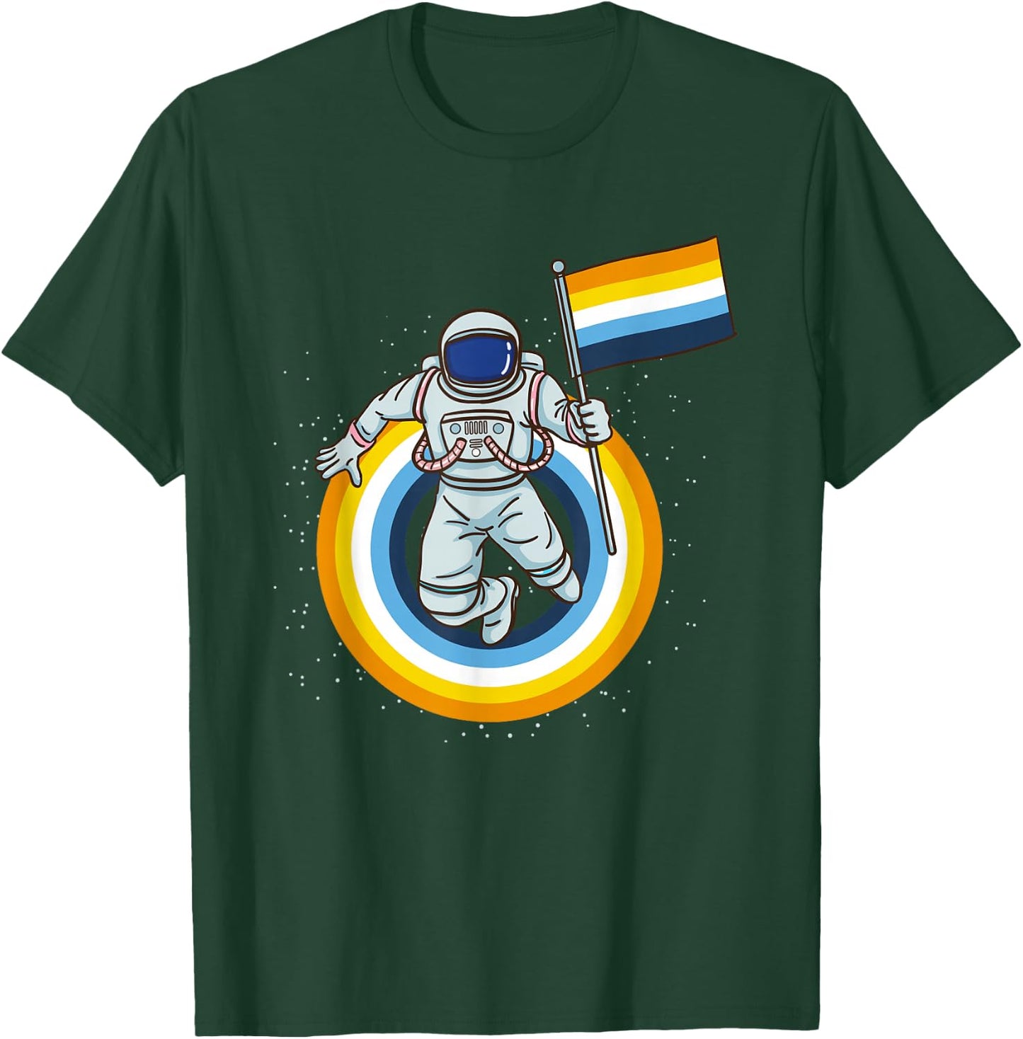 Astronaut Aroace Pride Flag T-Shirt - T-Shirt | Forest