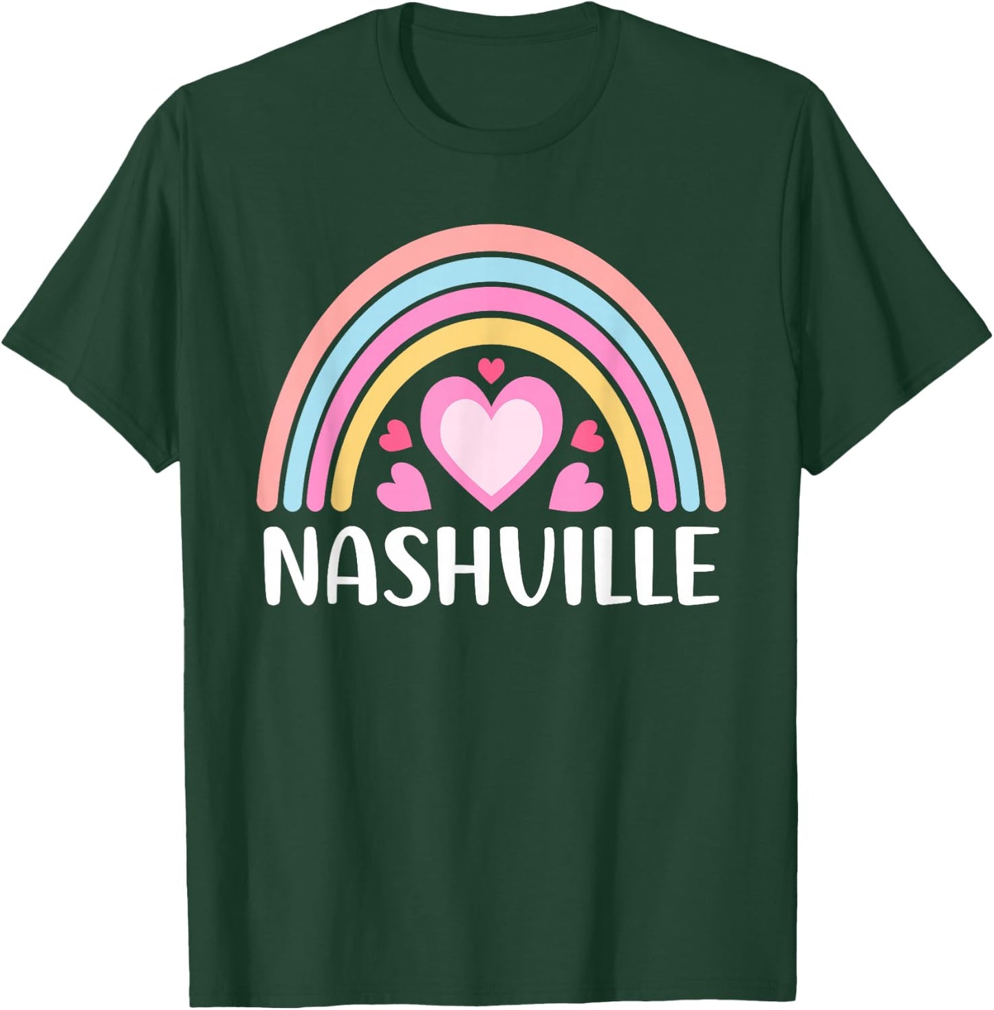 Nashville Nashville Rainbow Cute Nashville T-Shirt - T-Shirt | Forest