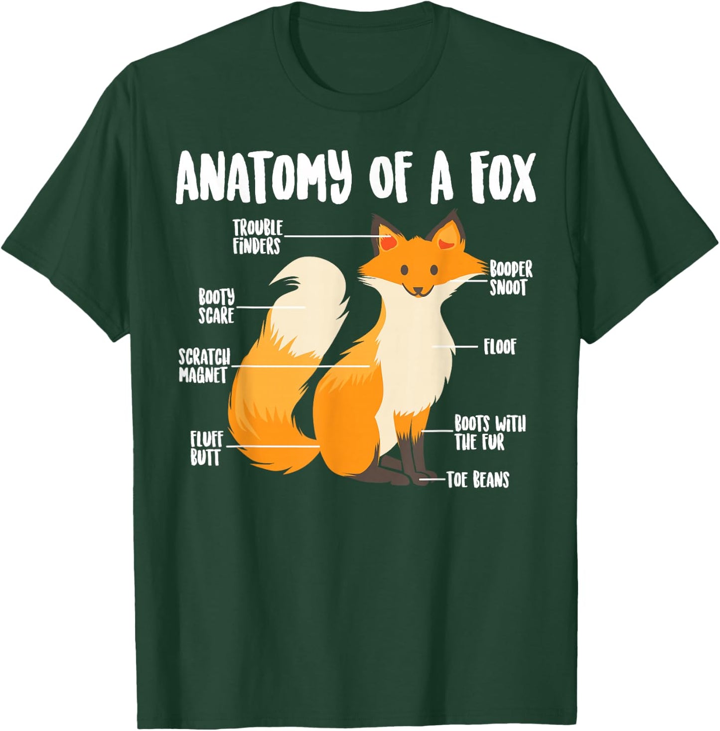 Anatomy of A Fox | Cute Sweet Carnivore Funny Animal Gift T-Shirt - T-Shirt | Forest