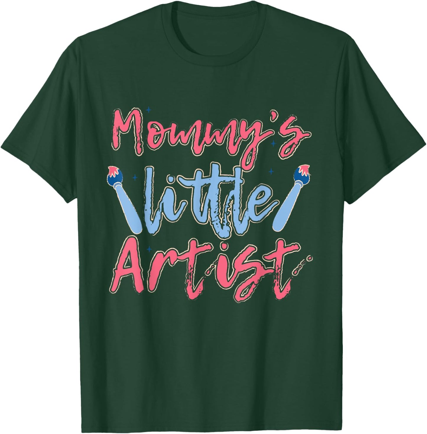 Mommy's Little Artist with paintbrush for Kids & Family T-Shirt - T-Shirt | Forest